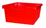 červená  - Skříňka se dvěma policemi a 3+1 plastovými zásuvkami