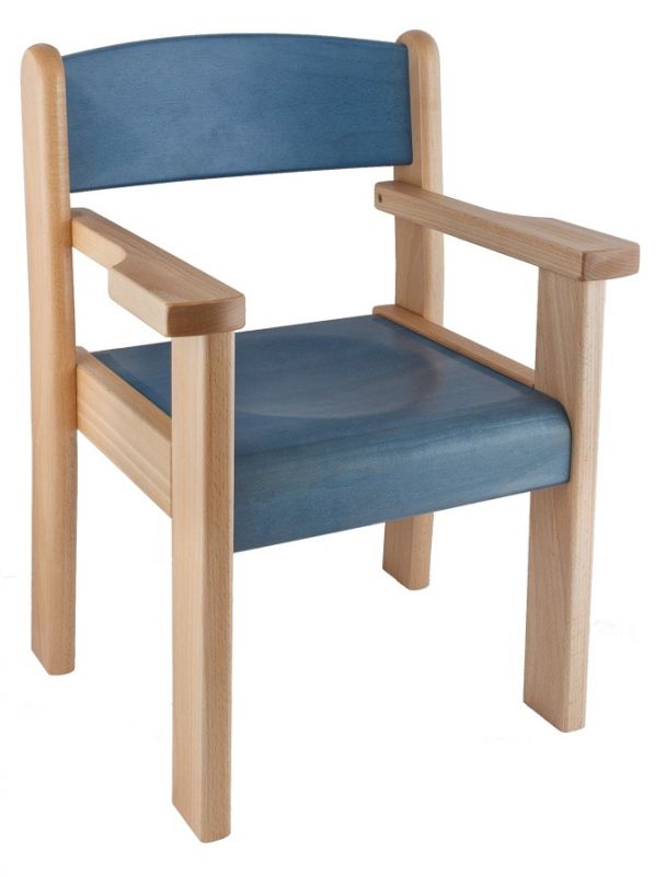 Židle s područkami TIM II - mořený sedák a opěrák