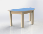 Halfround table 80 x 40 cm with formica table top | height 36 cm, výška 36 cm, height 40 cm, výška 40 cm, height 46 cm, výška 46 cm, height 52 cm, výška 52 cm, height 58 cm, výška 58 cm, height 64 cm, výška 64 cm, height 70 cm, výška 70 cm, height 76 cm, výška 76 cm