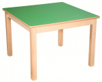 Čtvercový stůl 80 x 80 cm, volitelná barva dekoru desky, | výška 36 cm, výška 40 cm, výška 46 cm, výška 52 cm, výška 58 cm, výška 64 cm, výška 70 cm, výška 76 cm