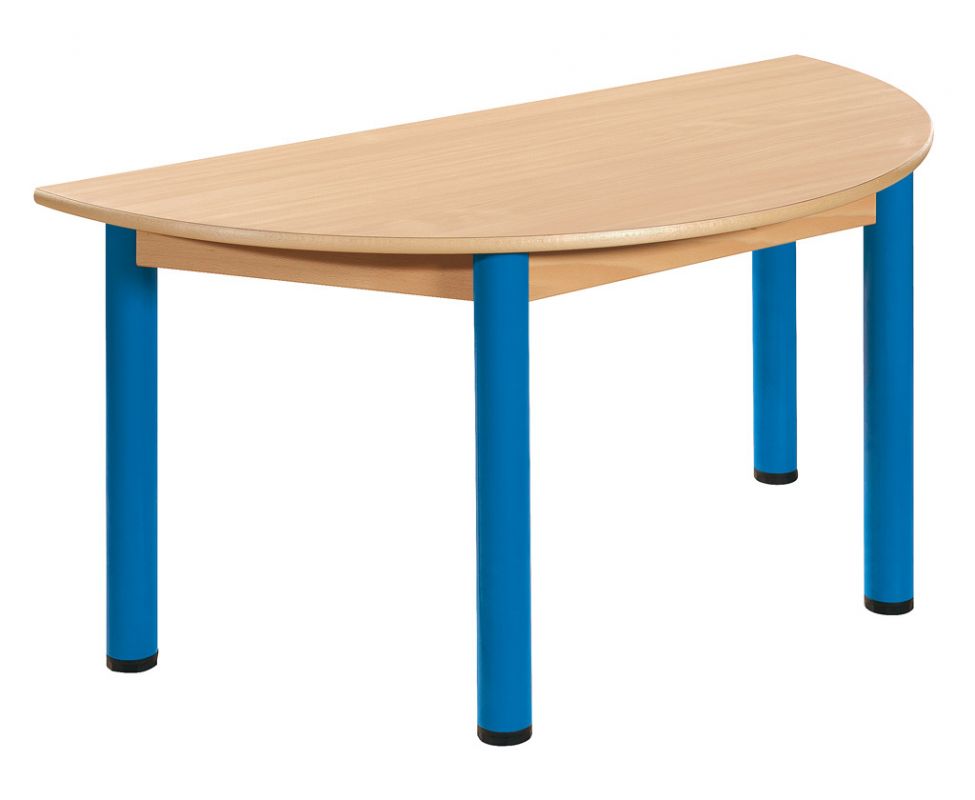 Stůl půlkulatý 120 x 60 cm / kovové nohy s rektifikační patkou