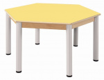 Stůl šestiúhelník 120 cm / výškově stavitelné nohy 36 - 52 cm